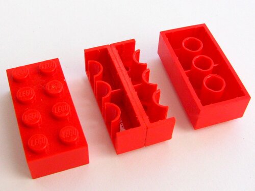Inside-out Lego brick