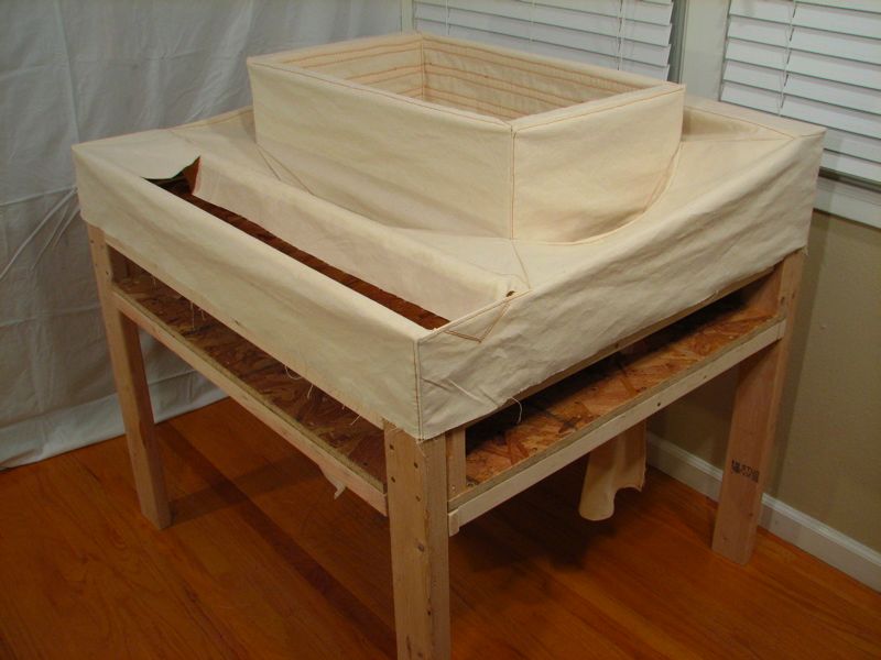 With the canvas liner