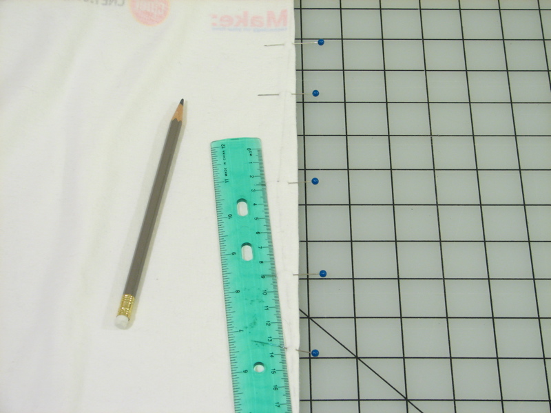 Back seam: fold on pin line, mark, and pin