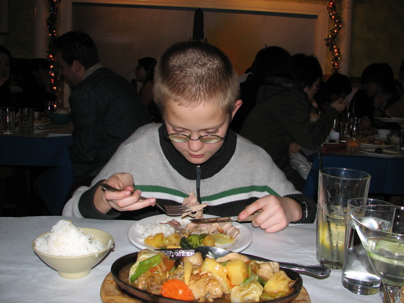 Someone eating in public