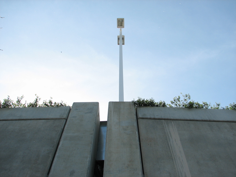 light pole on a parking garage