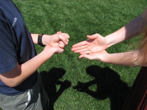 Paper beats rock: I win!