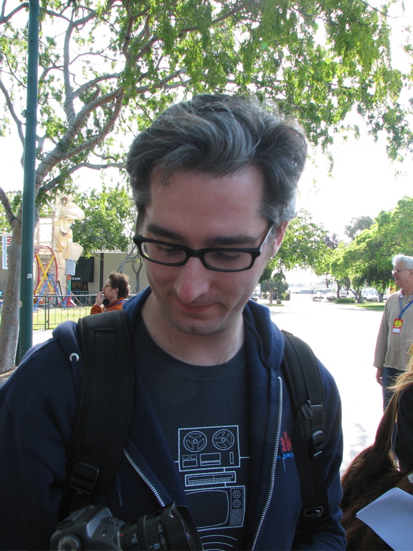 Bre admires his camera