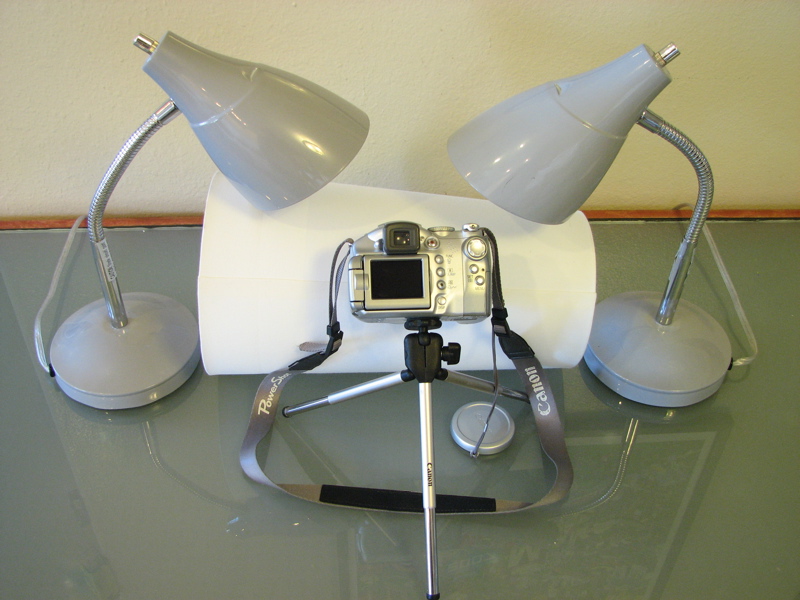 horizontal light tent setup