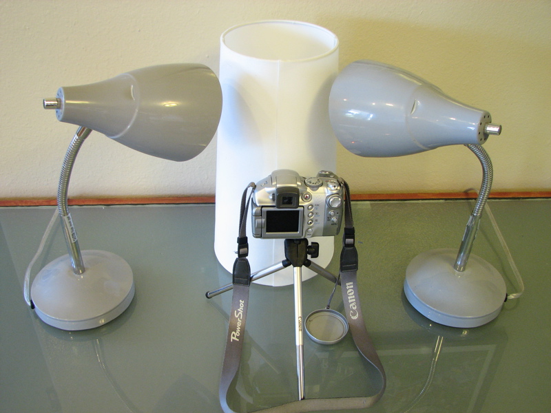 vertical light tent setup