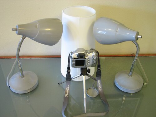 vertical light tent setup