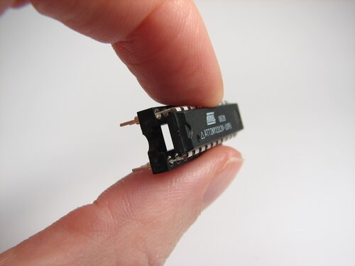 Crimped chip and socket