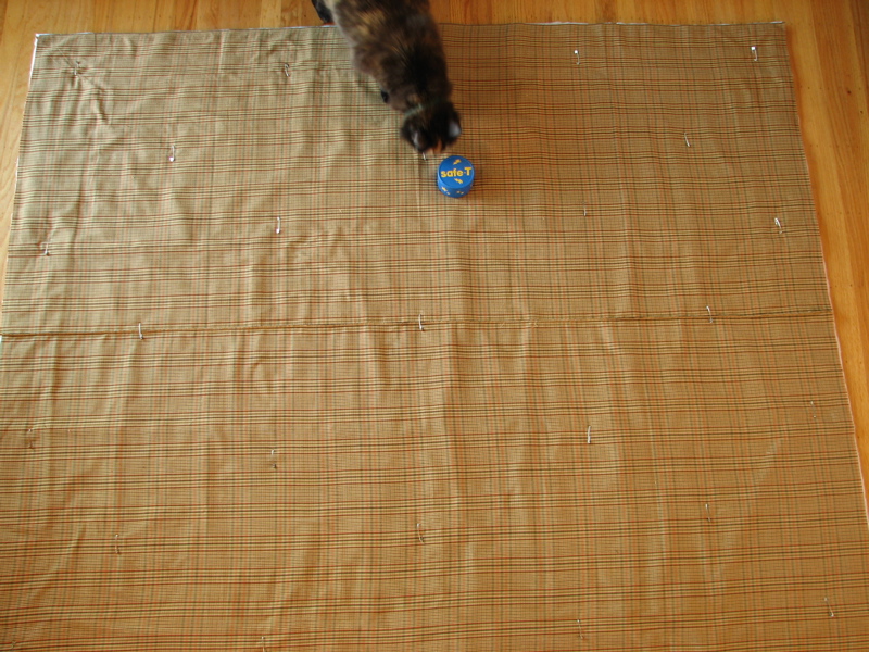 Harley helps with the safety pins