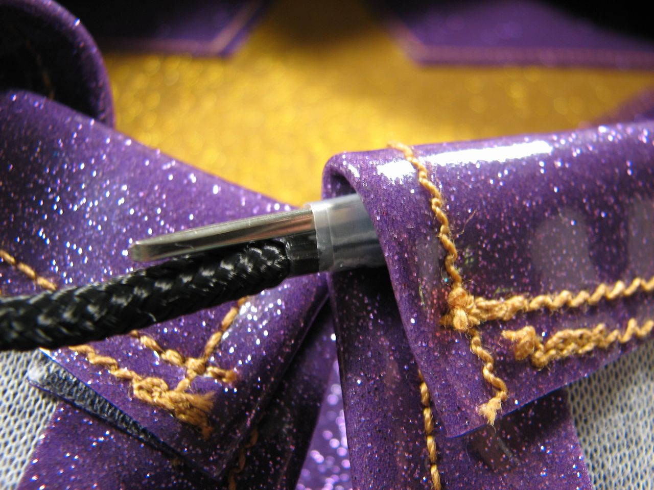 Threading the lanyard