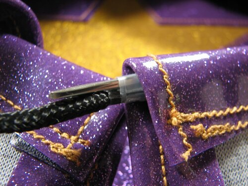 Threading the lanyard