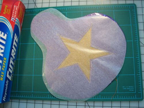 Sewing under waxed paper