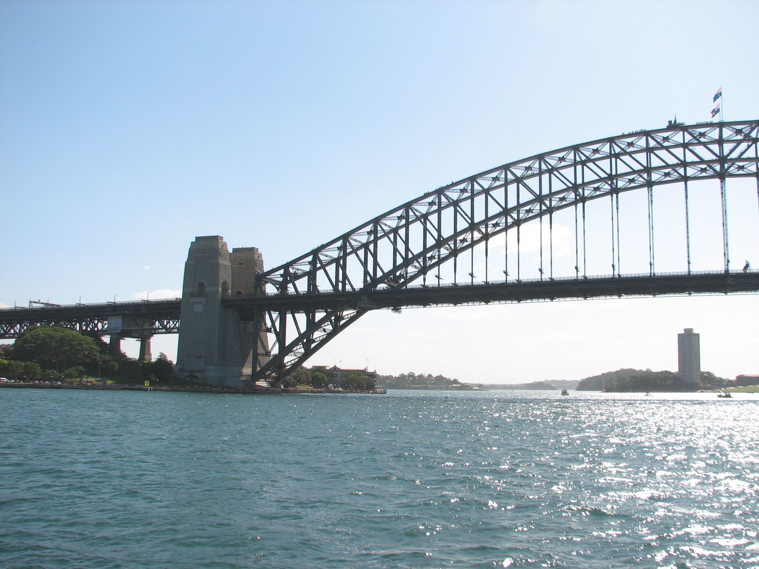 Climbers on bridge