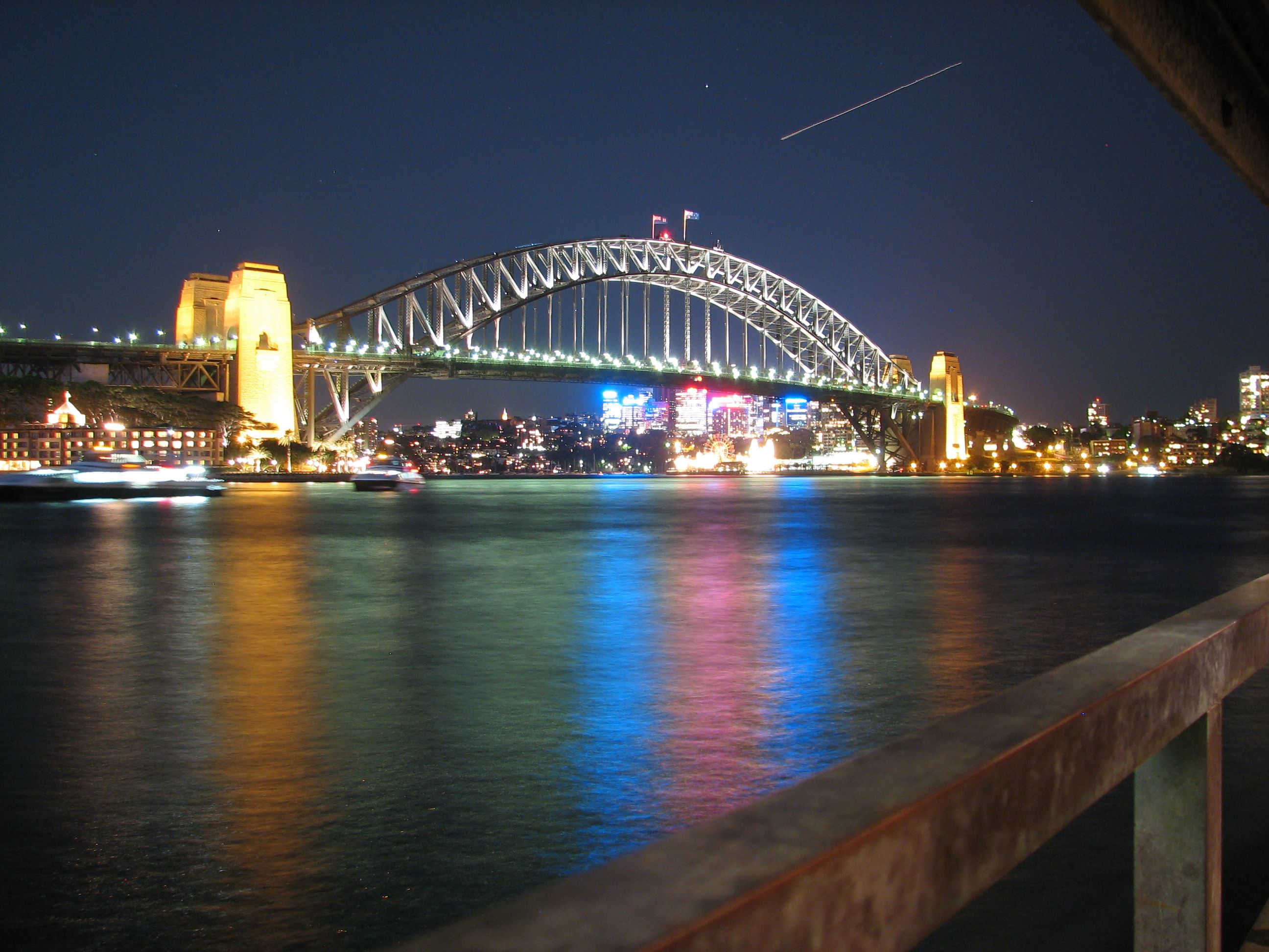 Sydney harbor bridge at night