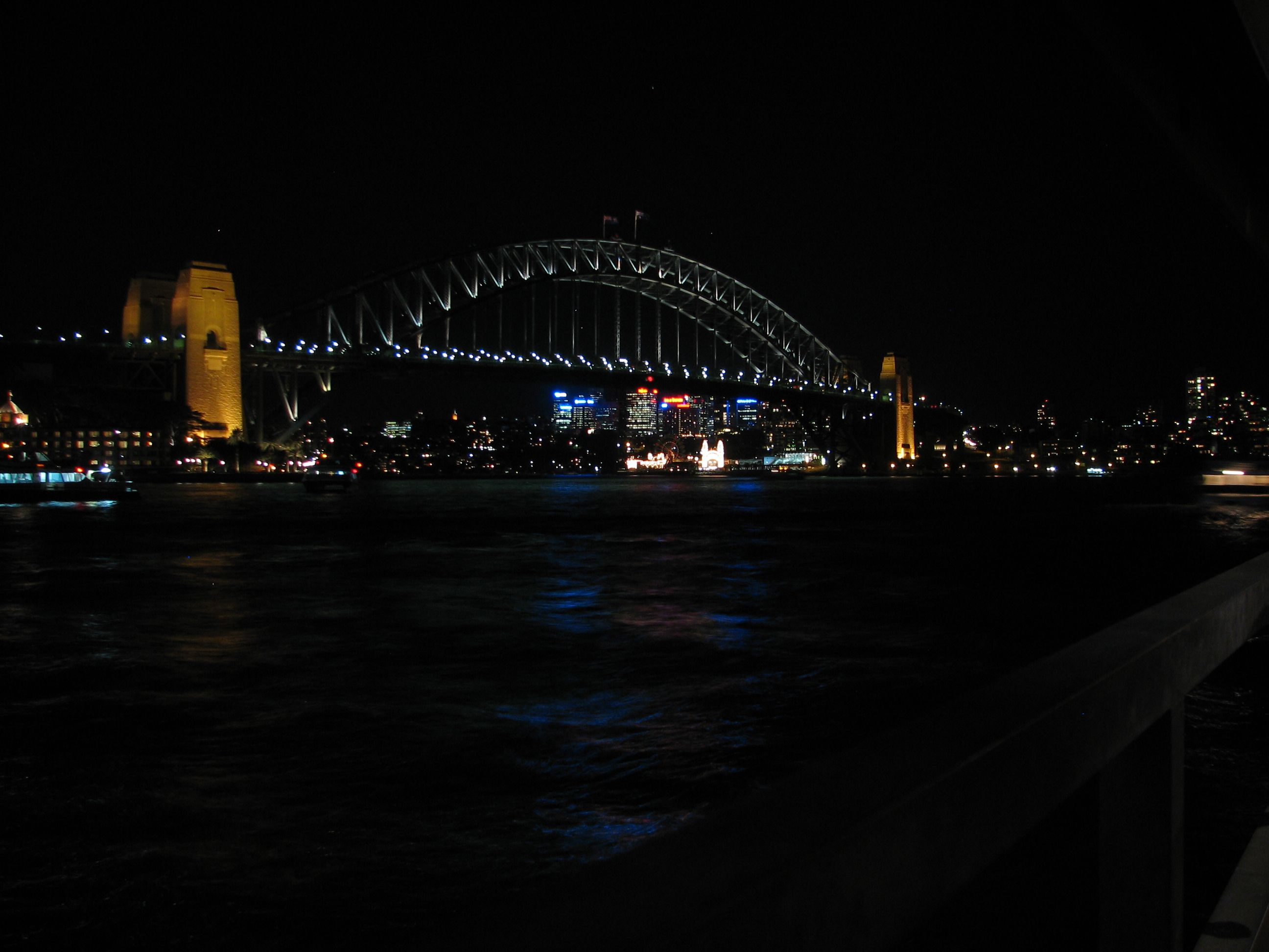 Sydney harbor bridge at night
