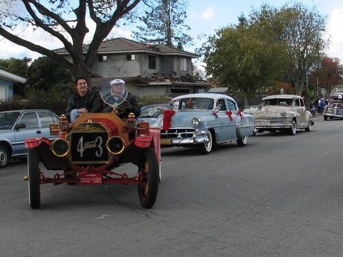 Cars at the holiday parade