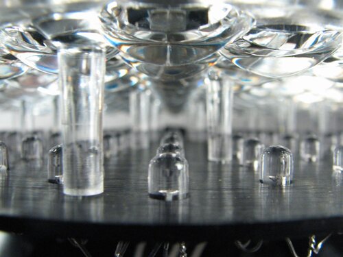 LEDs under lenses