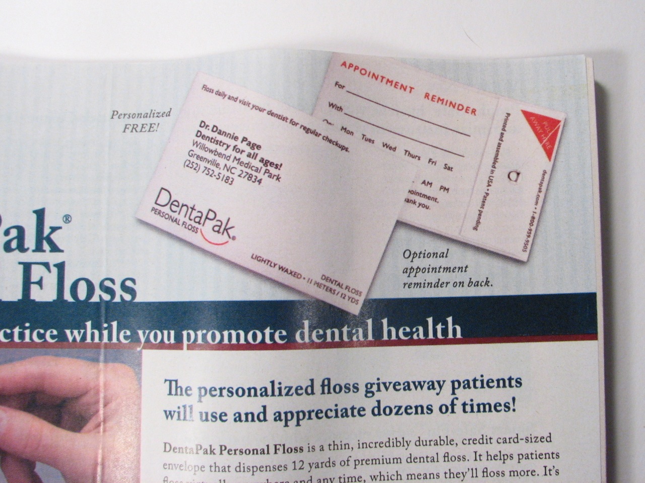 floss pack business cards