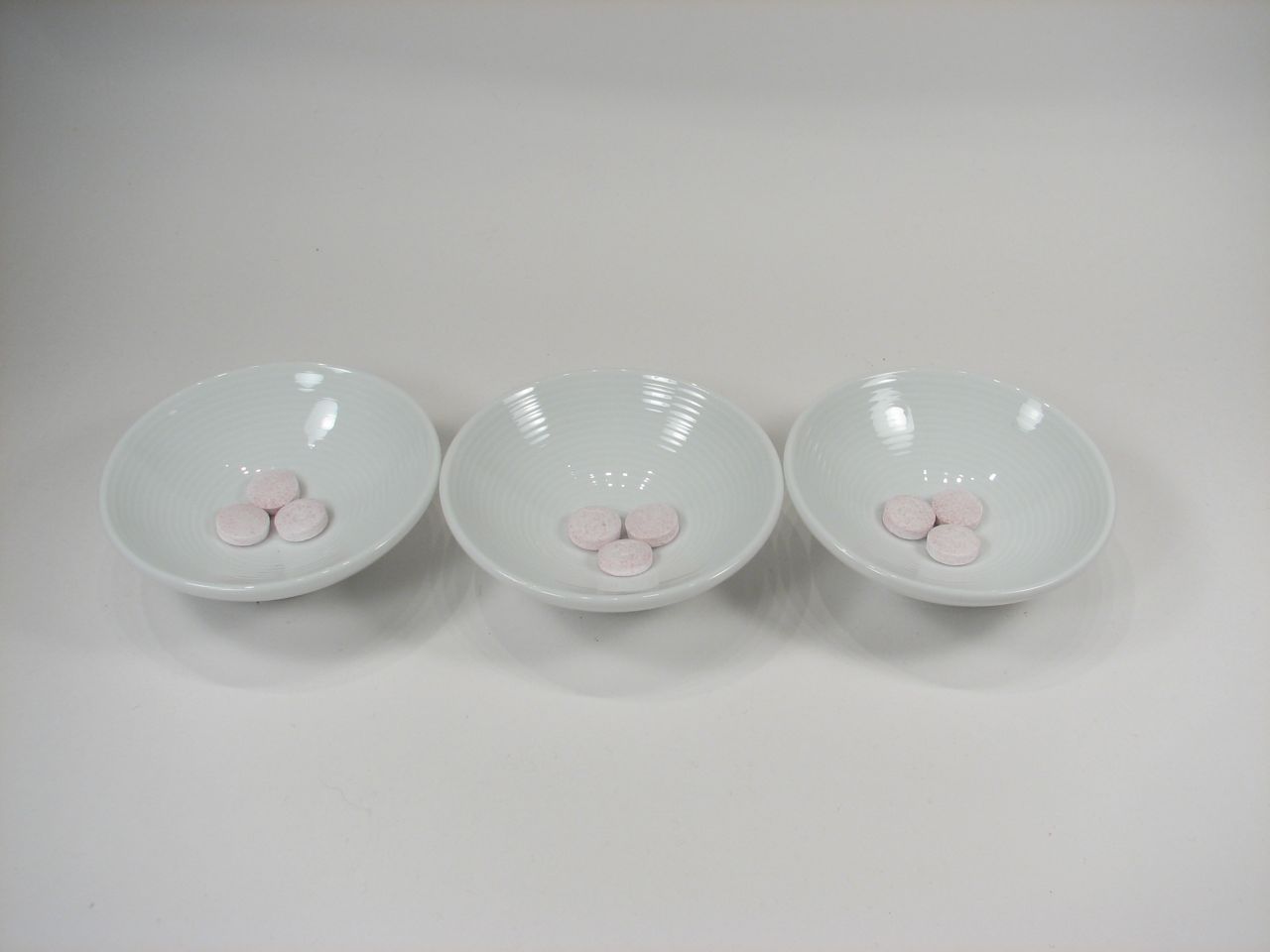 Tablets in bowls