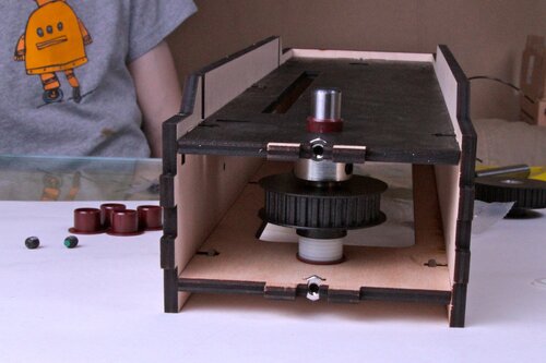 Idler pulley, inside paddlebox