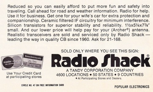 Radio Shack, detail