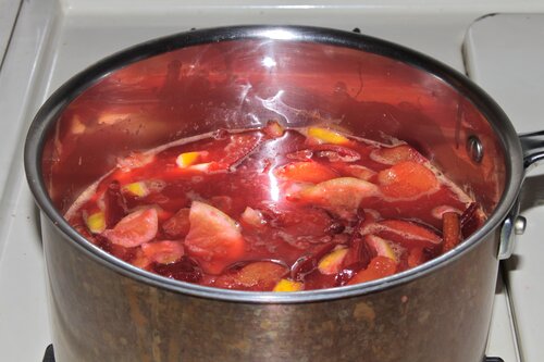 Plum Chutney--softening the fruit