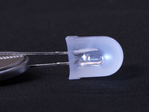 Half, iridescent, lit