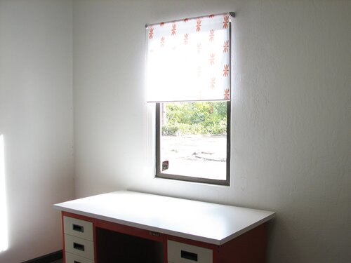 Evil curtains match desk