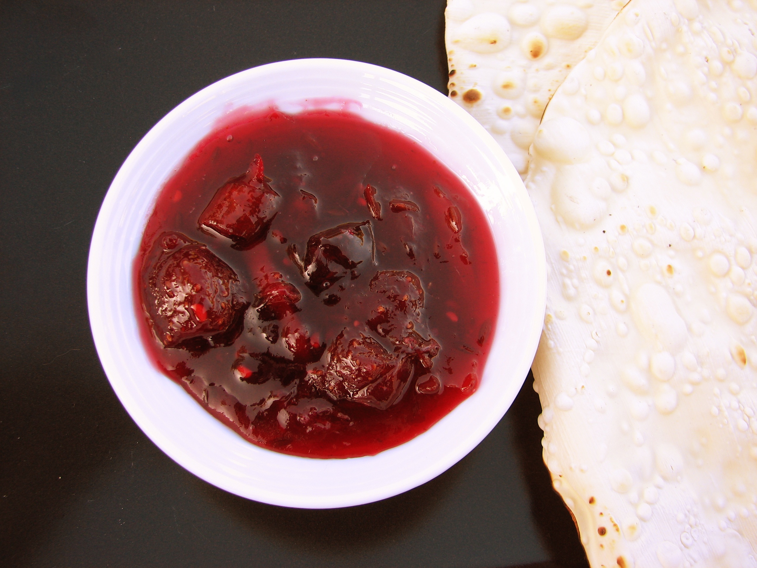 Spicy Berry Preserves with Papadum