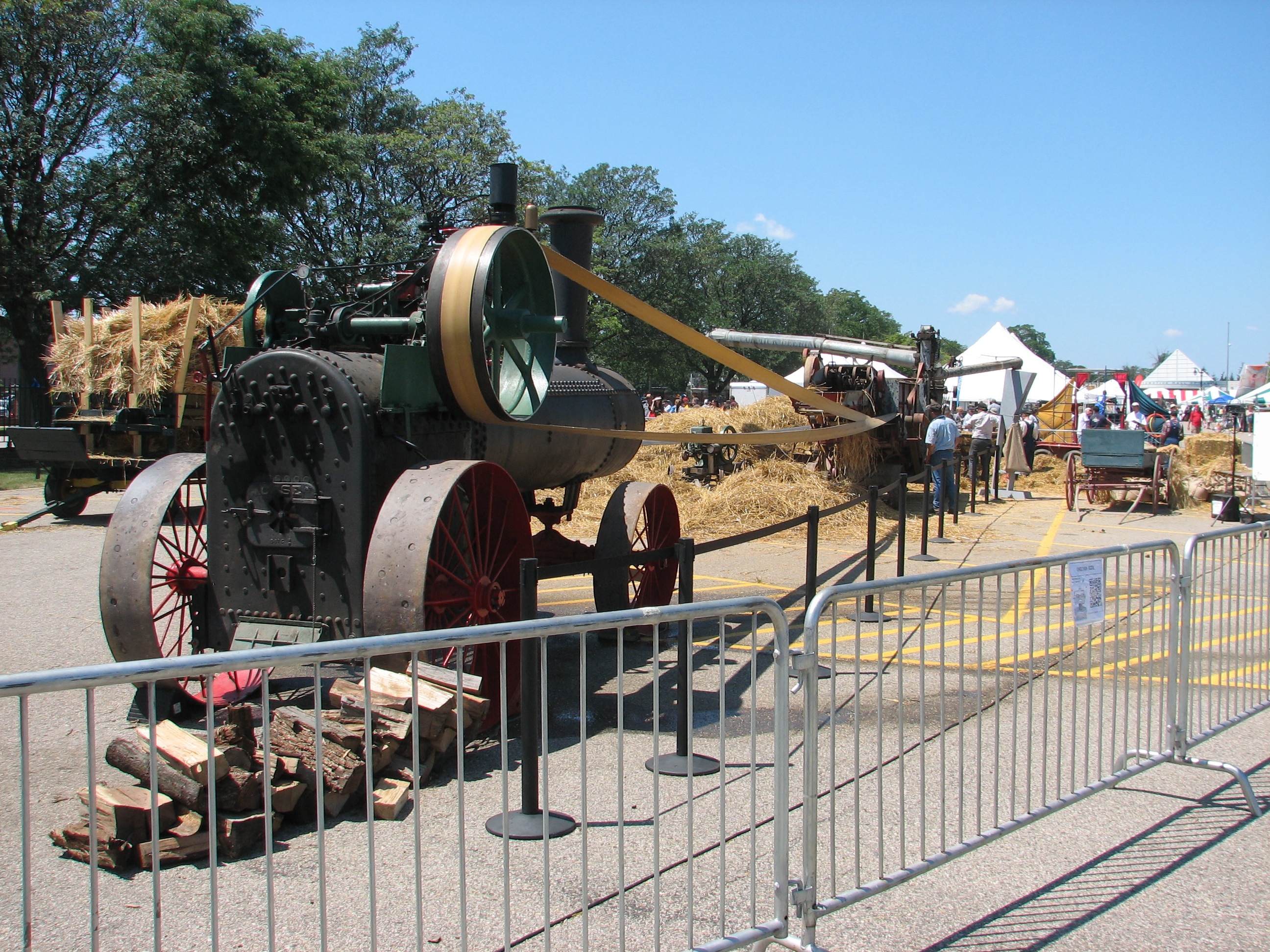 Steam engine & hay baler