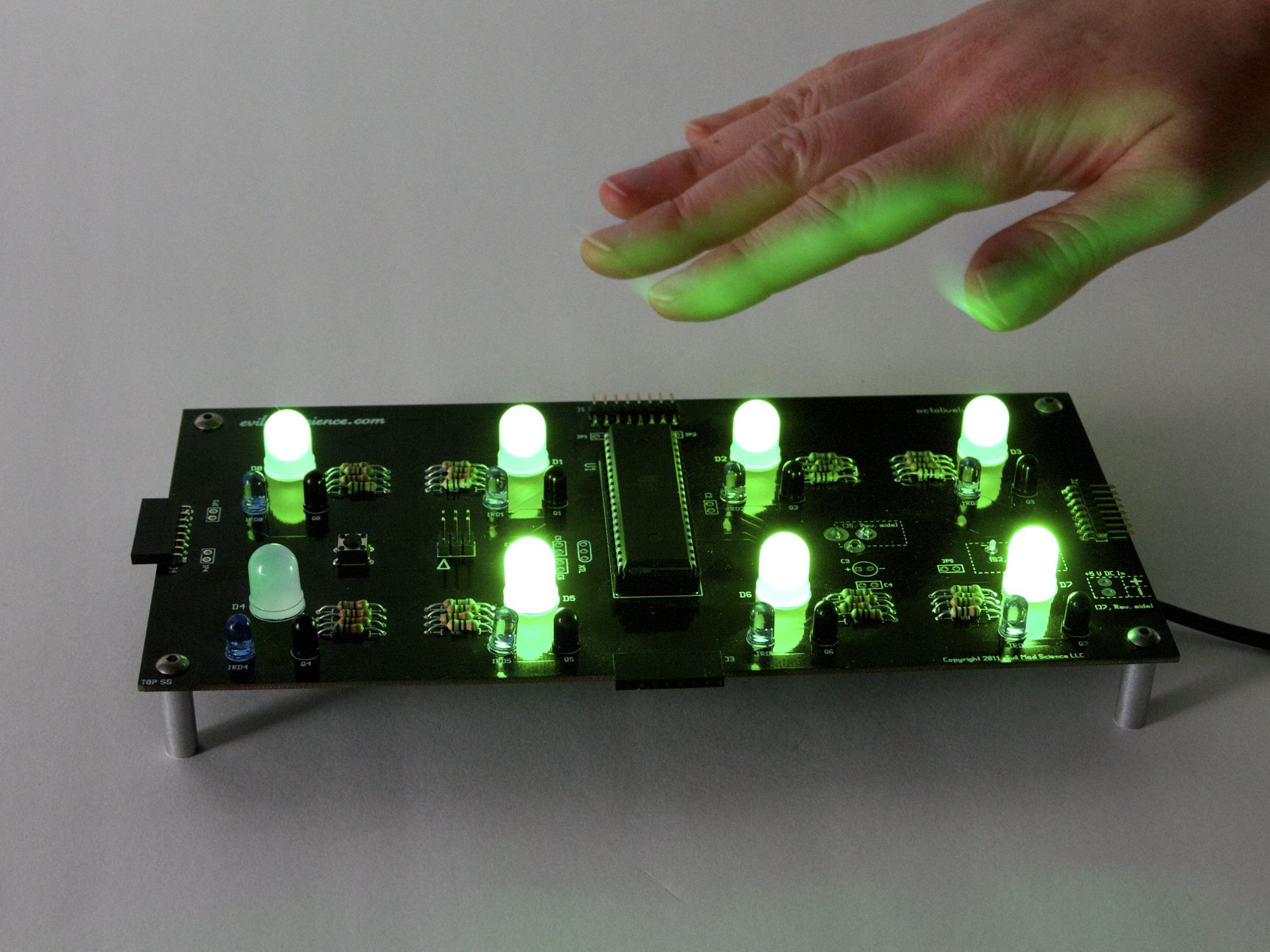 Octolively, with green LEDs