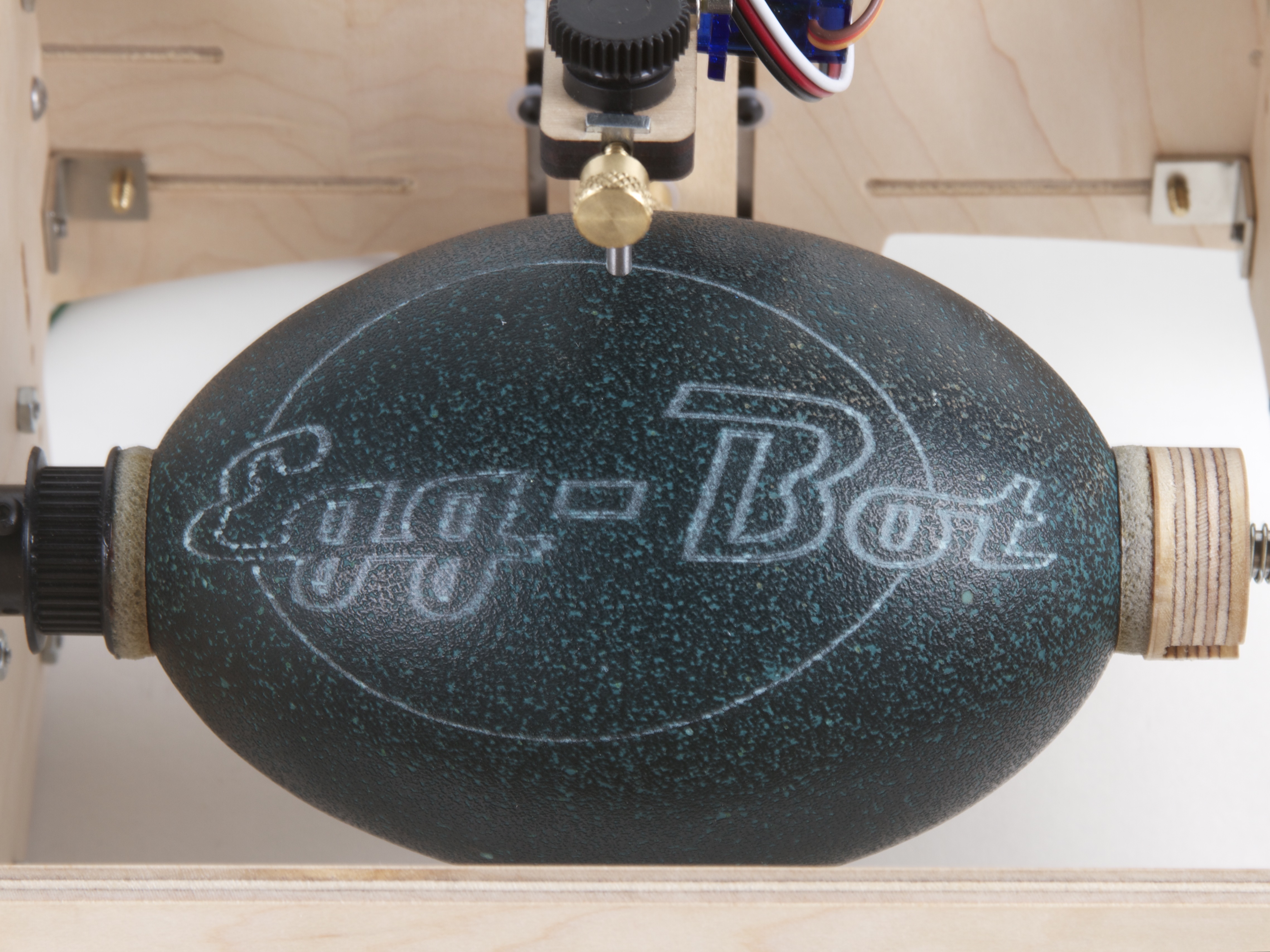 Emu Egg in Ostrich Eggbot