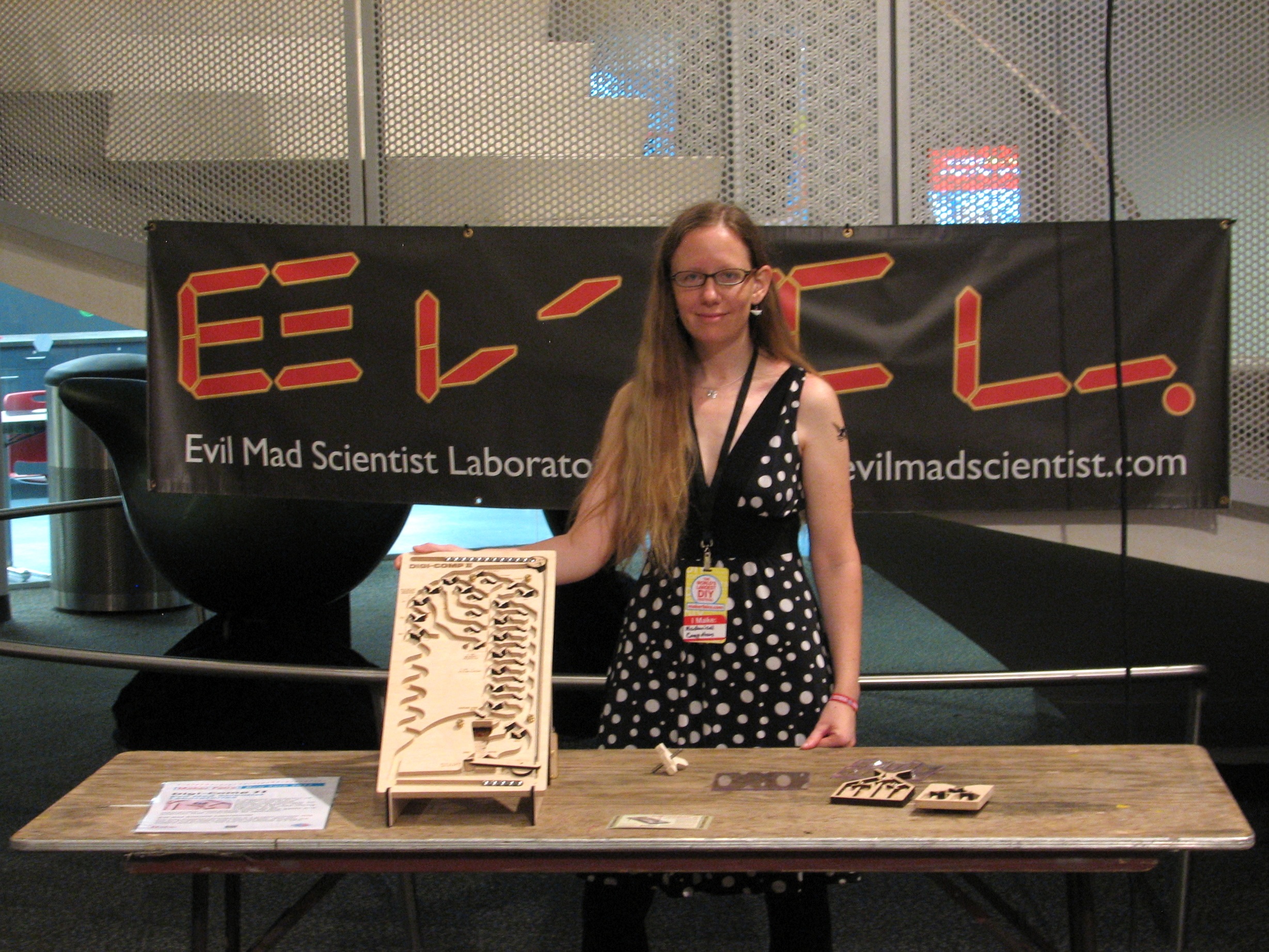 Lenore with the Digi-Comp II prototype