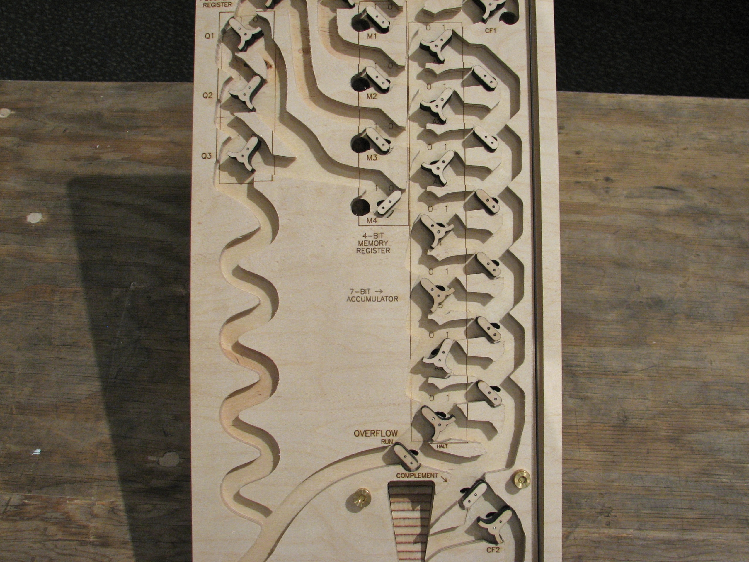 Digi-Comp II (wooden prototype)-- middle section