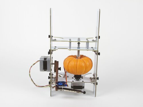 Fixturing mini pumpkin in eggbot