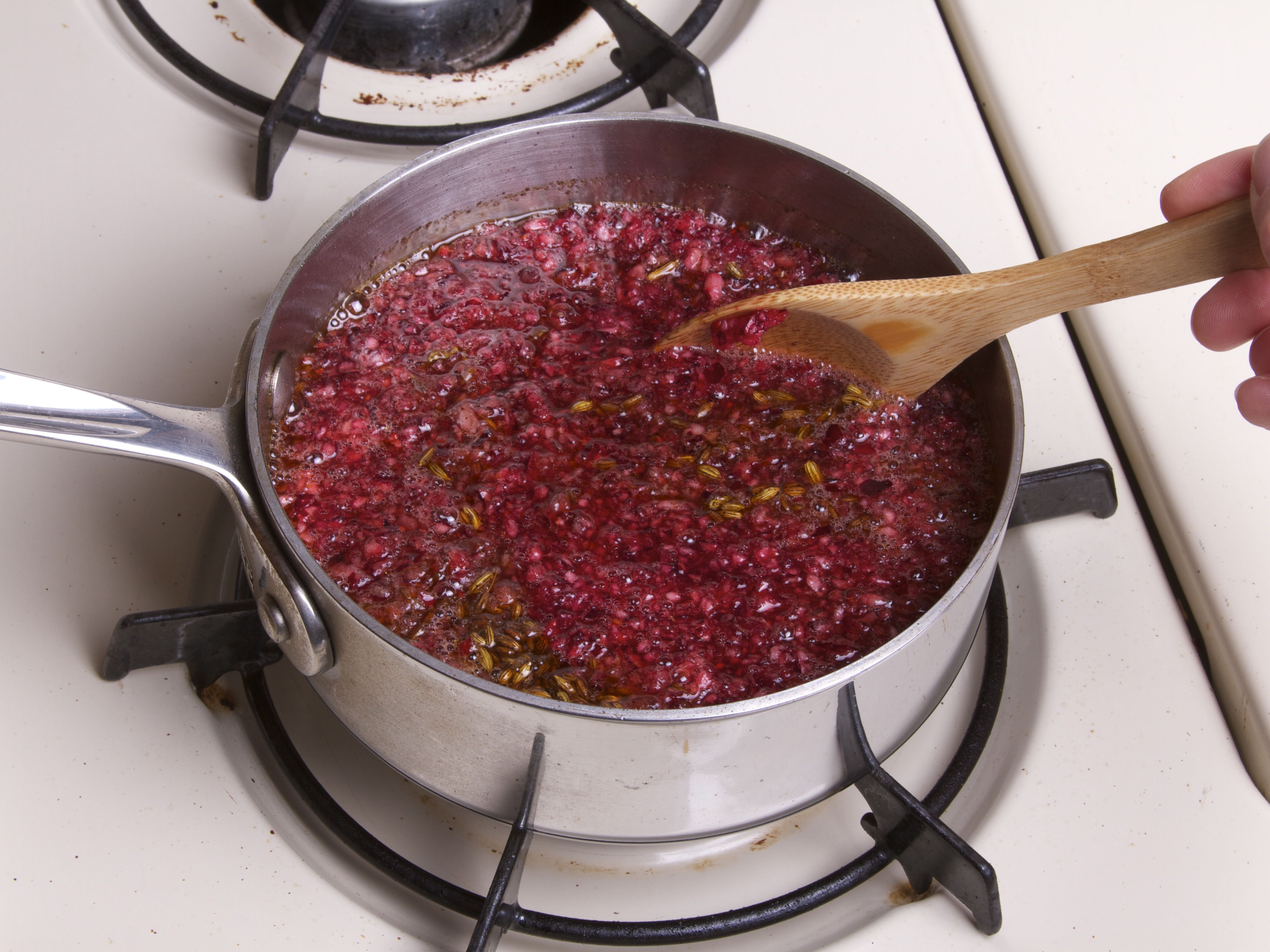 Cranberry Chutney: stir and simmer
