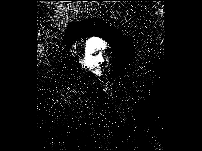 rembrant, 10k white stipples