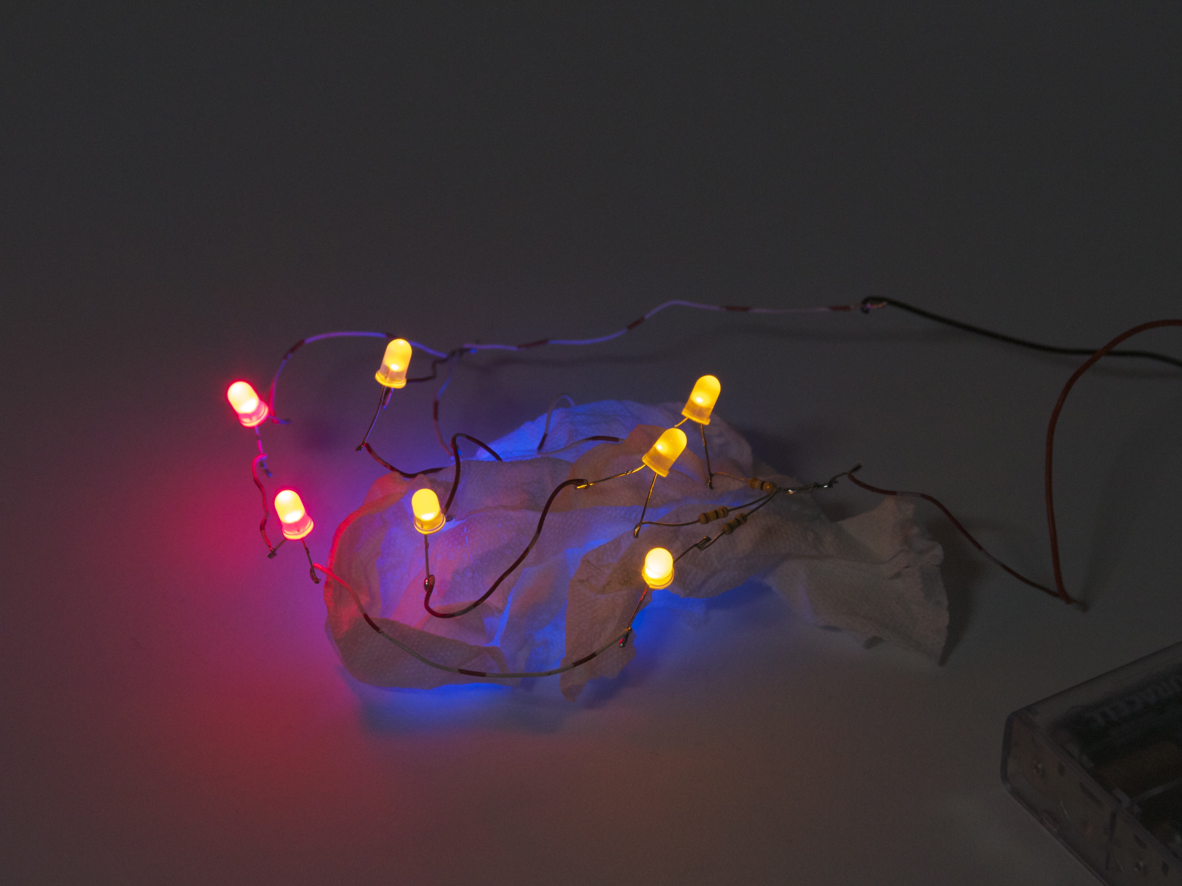 Turned on, with diffuser for blue