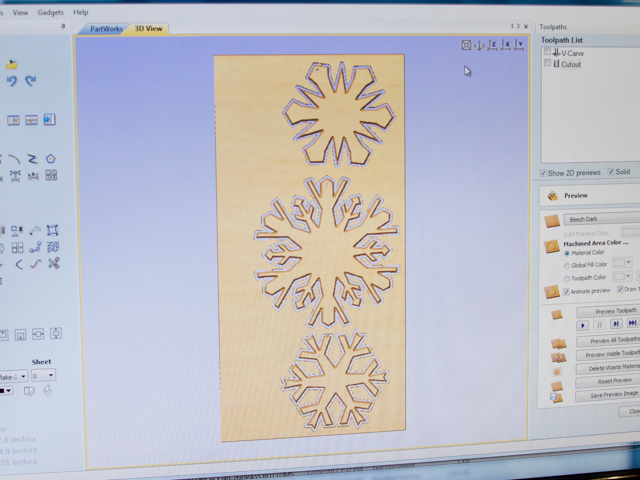 CNC Snowflakes 2
