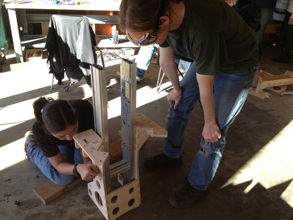 working on the climber