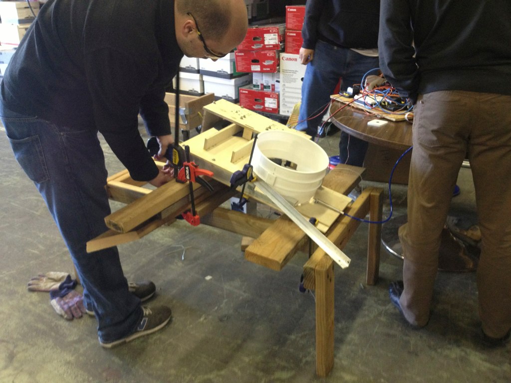 Shooter clamped for testing