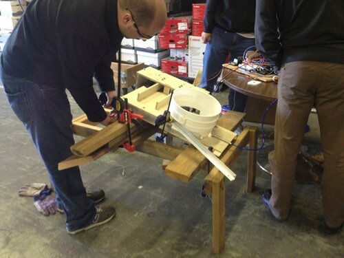 Shooter clamped for testing