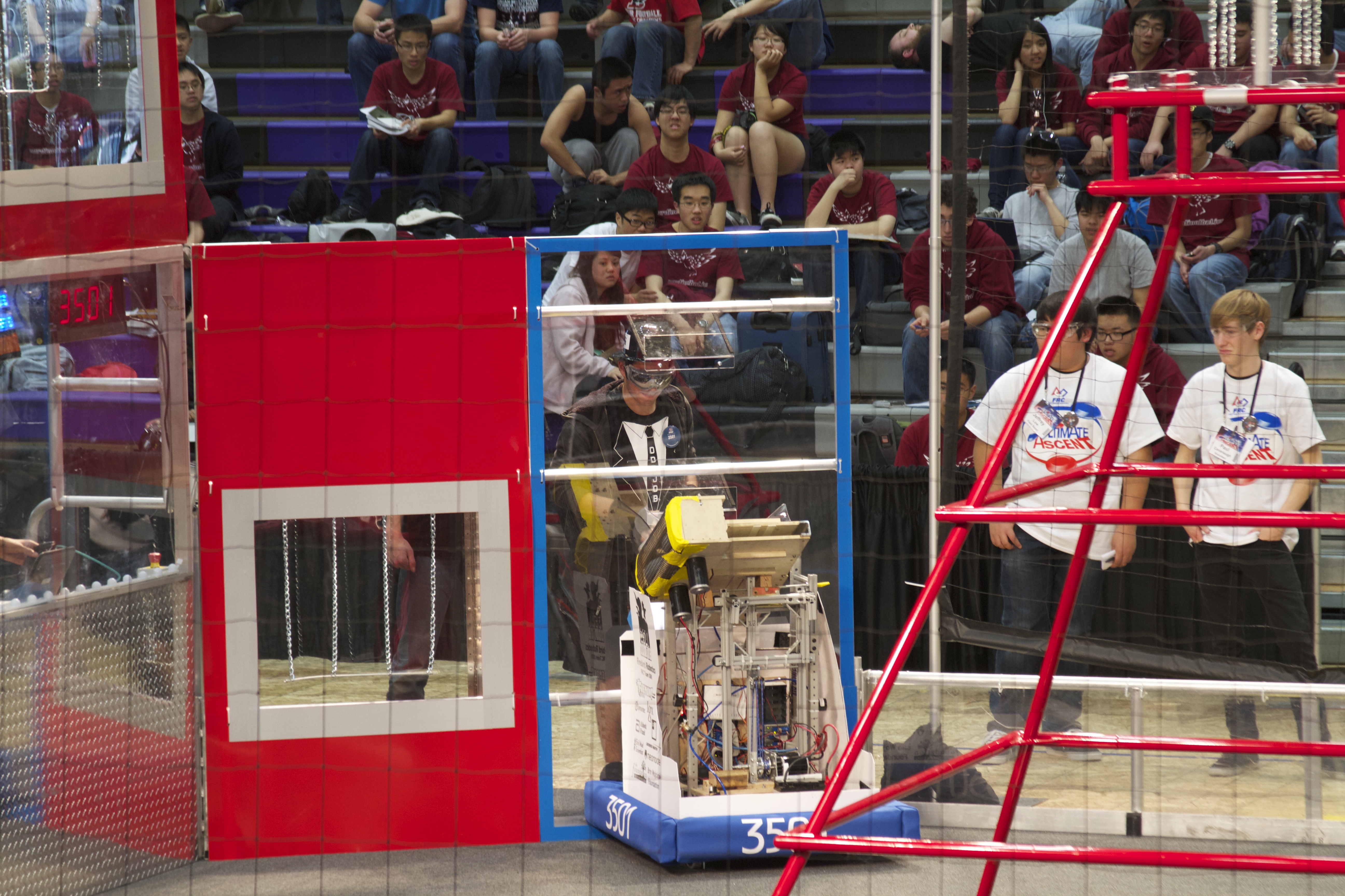 at the feeder station