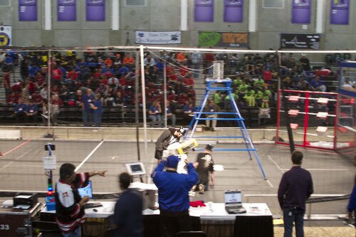 Setting up for the first match