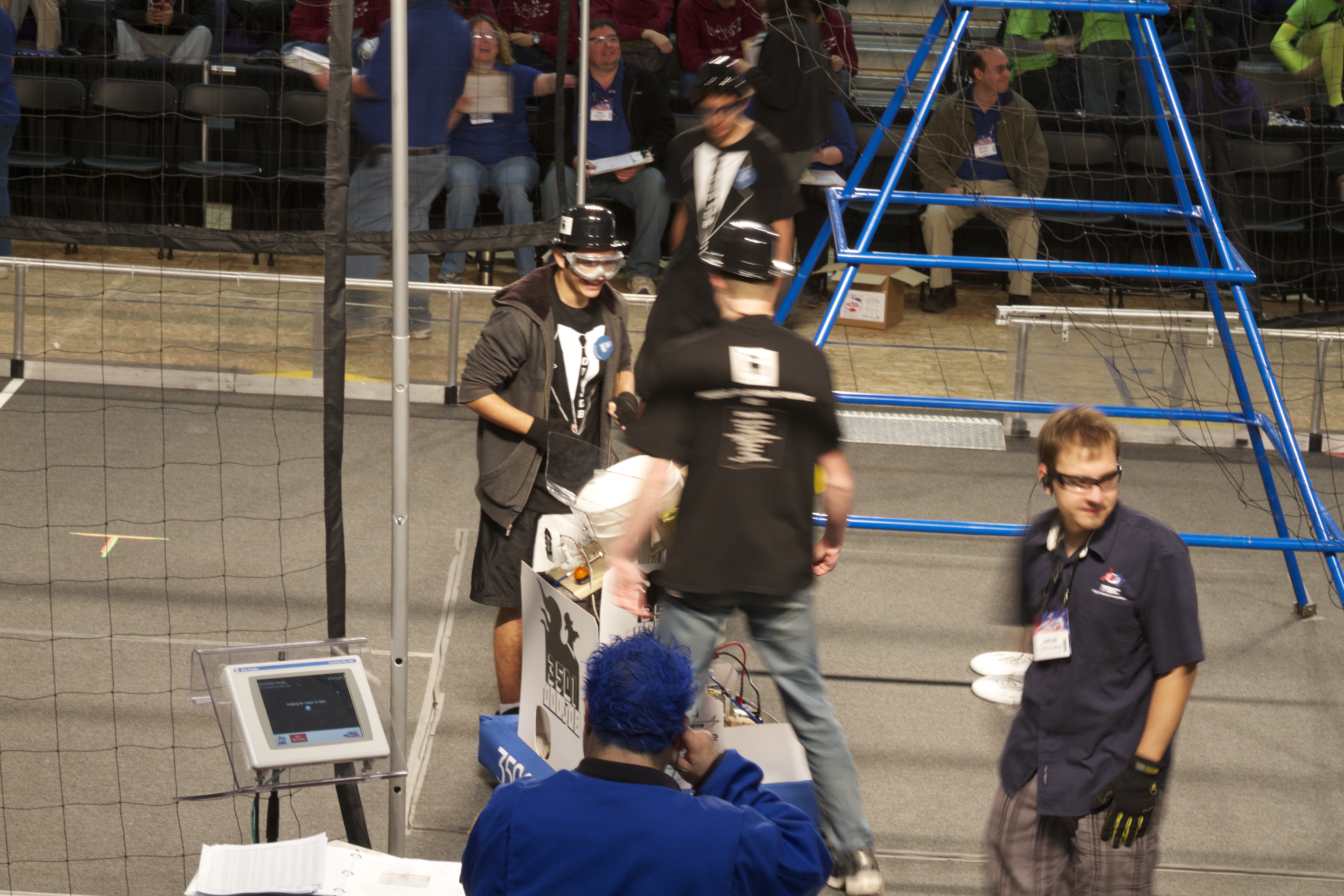 Setting up for the first match