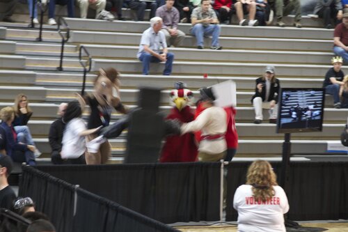 mascots dancing