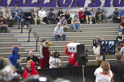 mascots dancing