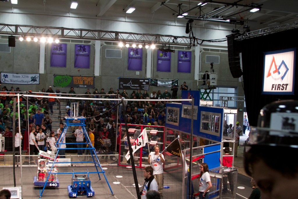 1422 and 840 on the field with flags for 1967 and 3501 flying