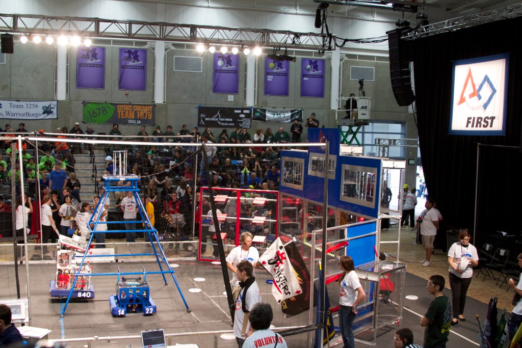 1422 and 840 on the field with flags for 1967 and 3501 flying