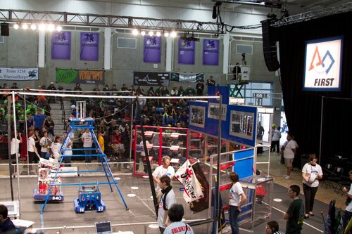 1422 and 840 on the field with flags for 1967 and 3501 flying