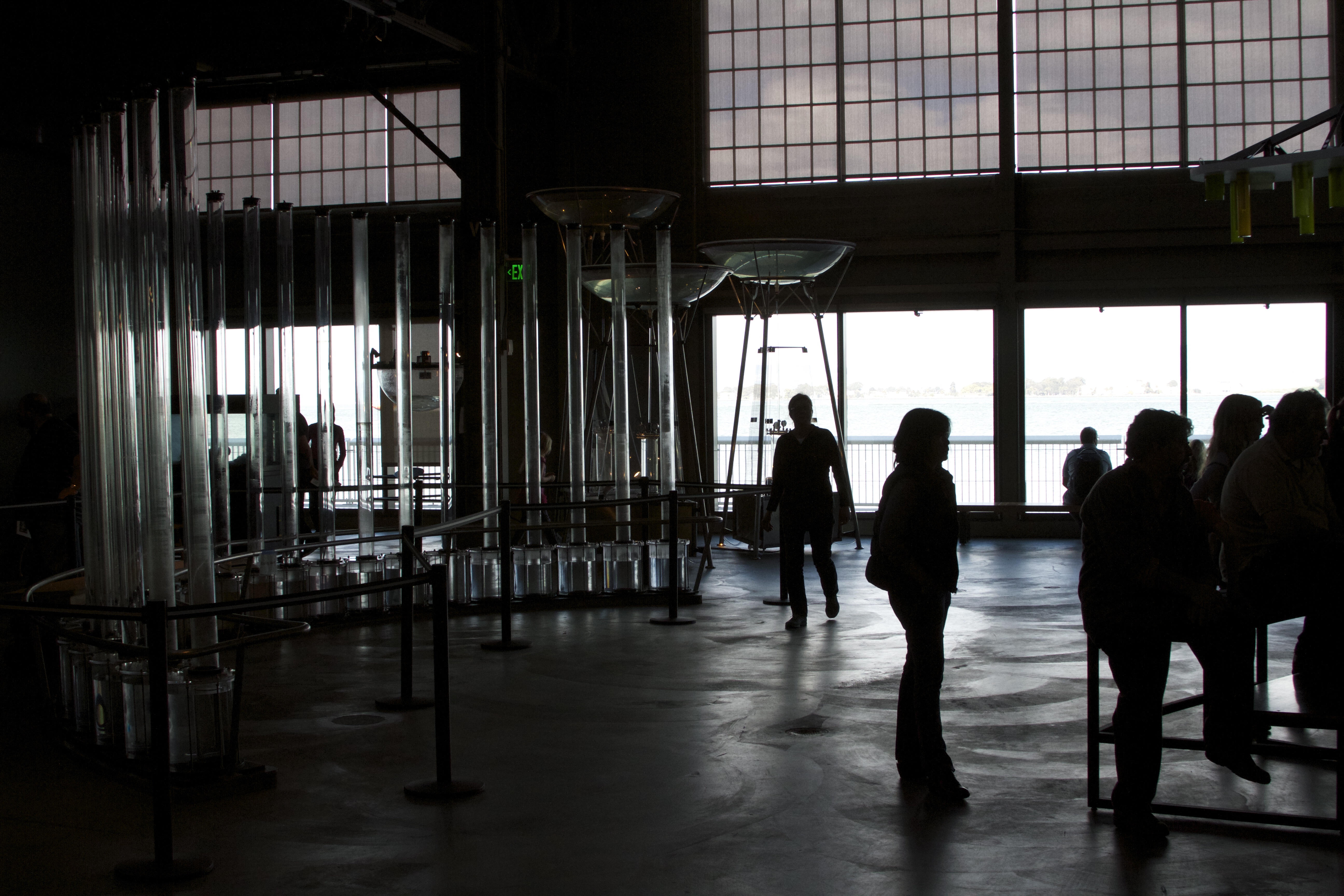 Bay water exhibits over the bay